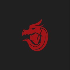 simple dragon and man logo. vector illustration for business logo or icon
