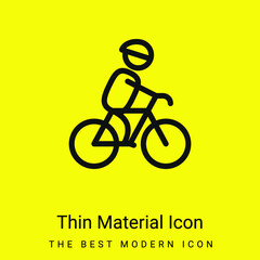 Biker With Helmet minimal bright yellow material icon