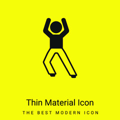 Boy Standing Up Stretching Leg minimal bright yellow material icon