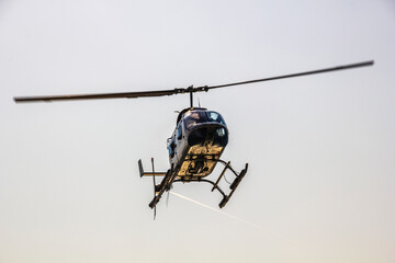 close-up of helicopter in the sky
