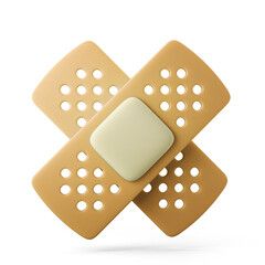 medical first aid adhesive sticky plaster bandage 3d illustration rendering 3d icon concept symbol isolated