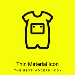 Baby Onesie With Front Pocket Outline minimal bright yellow material icon
