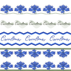 cornflowers flower brand tape blue green logo sign text