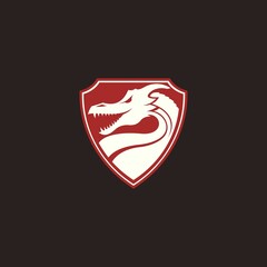 simple dragon and shield logo. vector illustration for business logo or icon