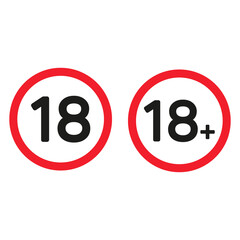 Vector illustration of age restriction on white background