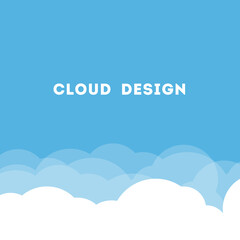Illustration of a beautiful fluffy empty clouds on a blue background vector