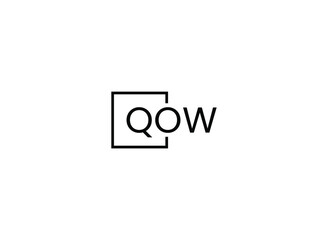 QOW letter initial logo design vector illustration