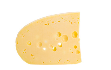 big piece of cheese isolated