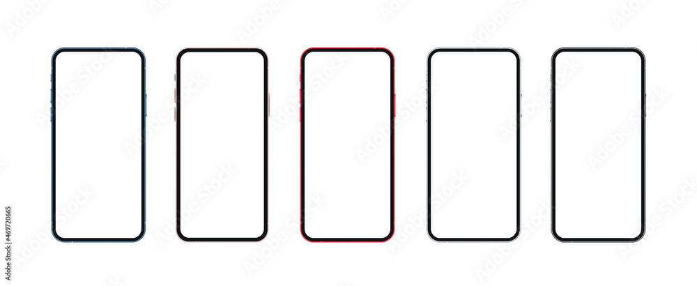 Poster realistic phone mockup with empty screens.