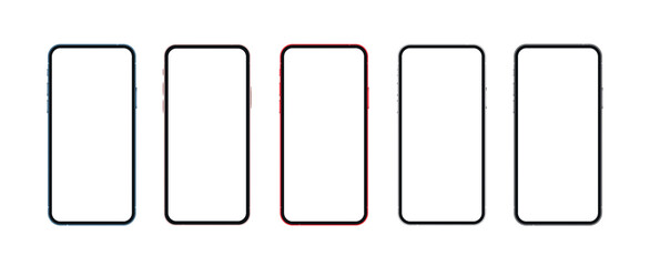 Realistic phone mockup with empty screens. 