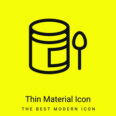 Baby Puree Pot And A Spoon minimal bright yellow material icon