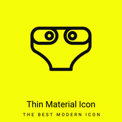 Baby Diaper Outline minimal bright yellow material icon