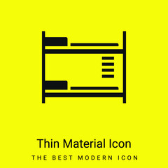 Bed minimal bright yellow material icon