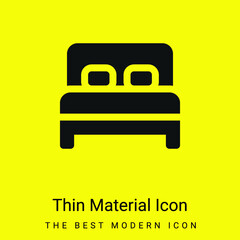 Bed minimal bright yellow material icon