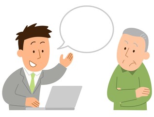 話し合う男性2人・2