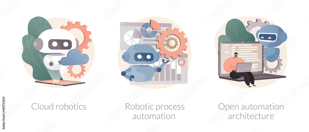 Poster computer science abstract concept vector illustrations.