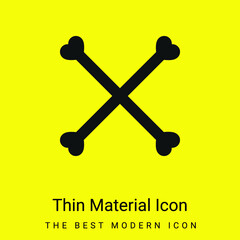 Bones Silhouette Forming A Cross Symbol minimal bright yellow material icon