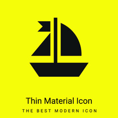 Boat minimal bright yellow material icon