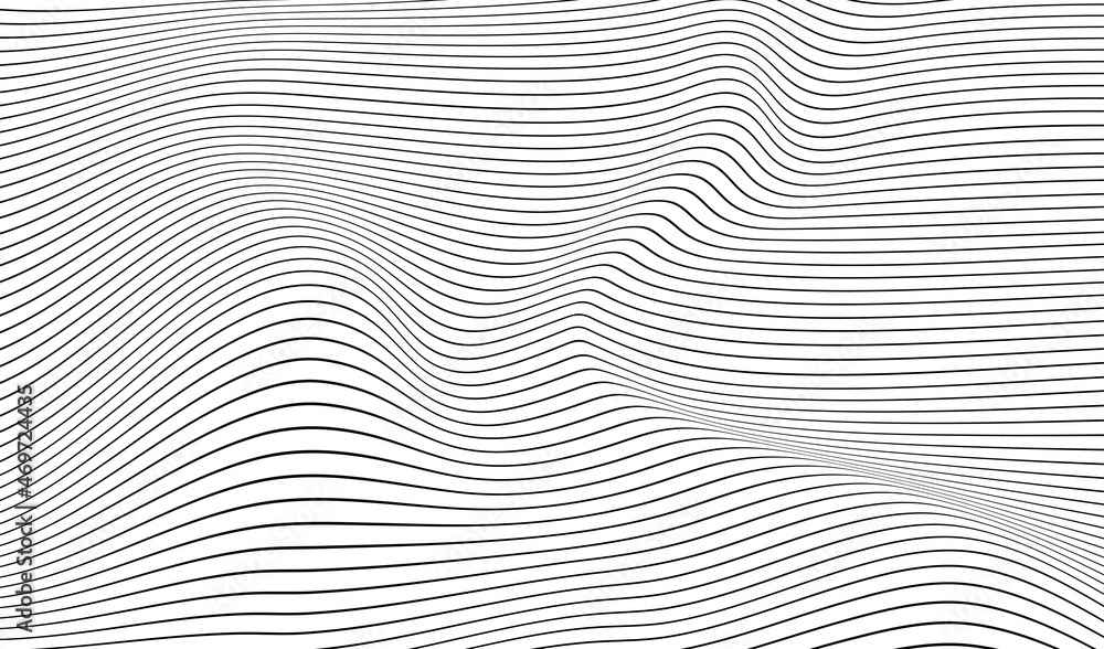 Poster abstract wavy 3d mesh on a white background. geometric dynamic wave. 3d technology wireframe. vector