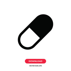Capsule icon vector. Pill sign