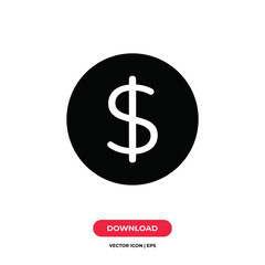Dollar icon vector. Money sign