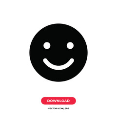 Happy icon vector. Smile sign