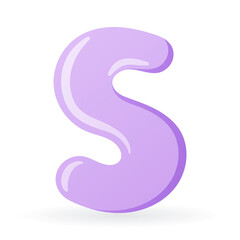 Vector isolated template cartoon letter S of the English alphabet.