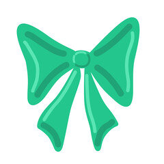 Holiday green bow for decorations vector illustration