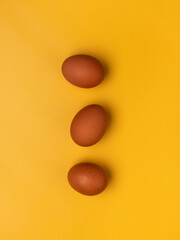 Eggs on a yellow background.