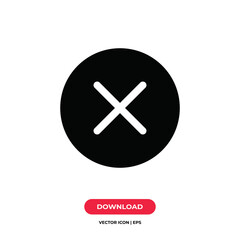 Close icon vector. Cancel sign