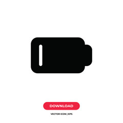 Low battery icon vector. Charge sign