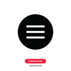 Menu icon vector. Burger menu sign
