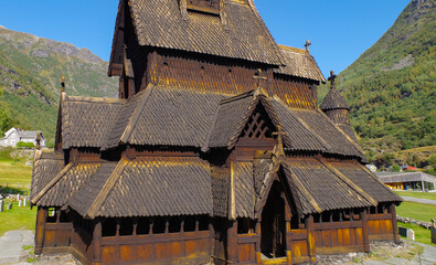 Holz Stabkirche von Borgund in Norwegen