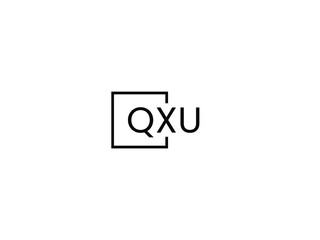 Fototapeta na wymiar QXU letter initial logo design vector illustration