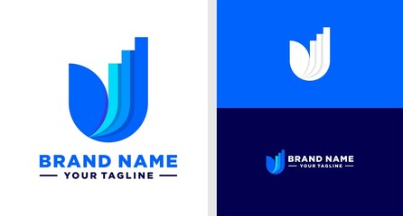LETTER U LOGO BUILDING FINANCE MODERN EDITABLE © famstudio