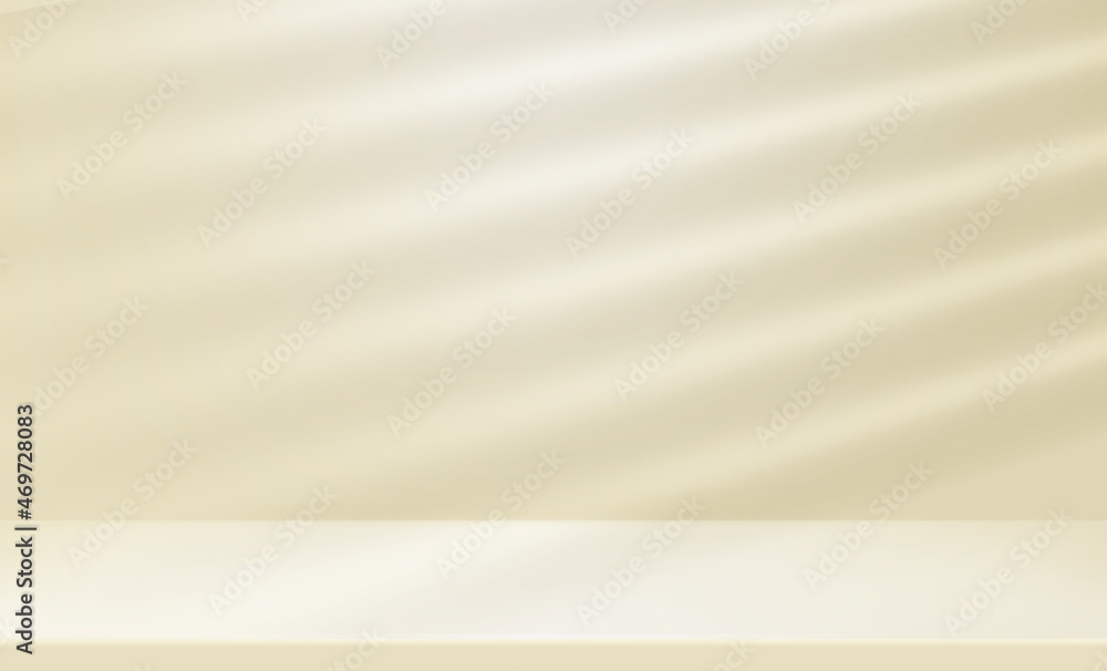 Poster Empty illuminated room with light beam. Realistic 3d vector illustration with shadow overlay effect