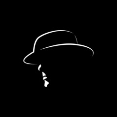 The man of detective logo design icon. The man of detective line art design. The man of detective icon design. The man of detective design inspiration