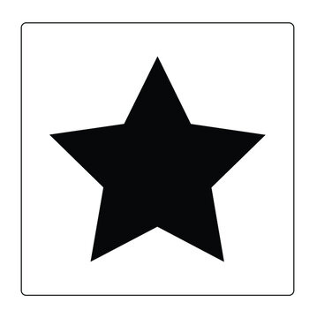 Étoile noire dans un cadre carré . Icône, décoration. Image vectorielle.