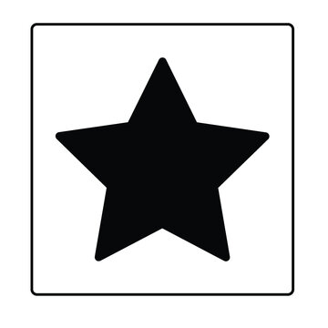 Étoile noire dans un cadre carré . Icône, décoration. Image vectorielle.