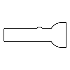 Torch Flashlight Light device contour outline icon black color vector illustration flat style image