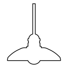 Chandelier Plafond hanging lamp contour outline icon black color vector illustration flat style image