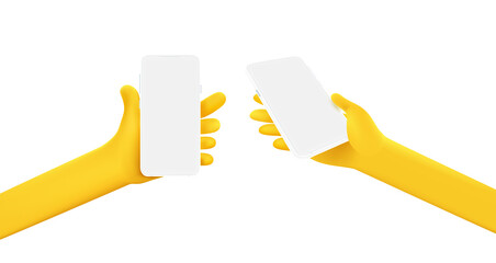 People holding modern smartphones and sharing contacts