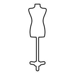 Torso Mannequin tailors dummy silhouette manikin dressmakers contour outline icon black color vector illustration flat style image