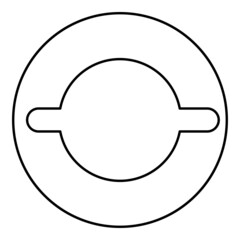 Gasket with groove laying contour outline icon black color vector illustration flat style image