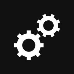 Cogwheel gear mechanism setting icon on grey background