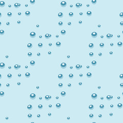 Seamless pattern bubbles on pastel blue background. Flat texture of soap for any purpose.