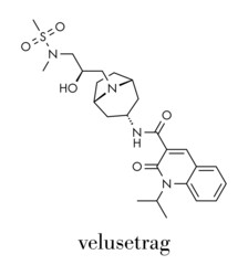 Velusetrag gastroparesis drug molecule. Skeletal formula.