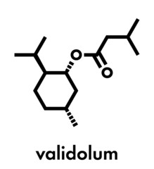 Menthyl isovalerate or validolum drug molecule. Skeletal formula.