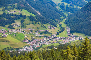 Fototapeta na wymiar Santa cristina alp village in Val Gardena at Italy in the summer
