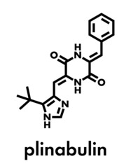 Plinabulin cancer drug molecule. Skeletal formula.